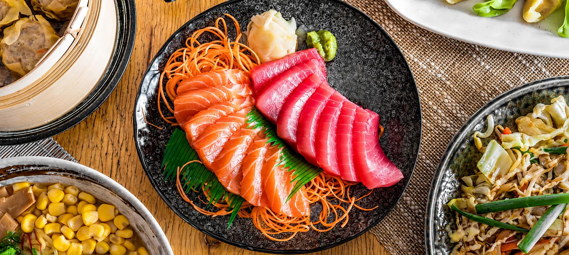 Fresh sushi platter packed for takeout at Watta Sushi in Winnipeg