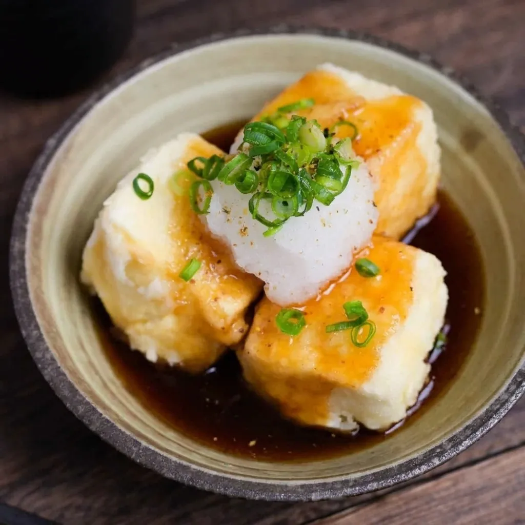 Agedashi tofu in savoury dashi broth served at Watta Sushi in Winnipeg