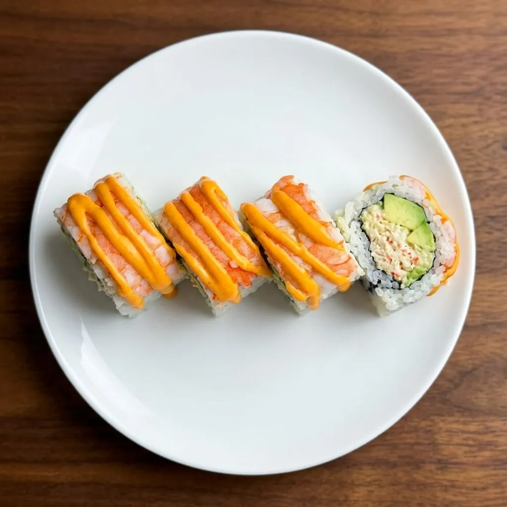 Golden Tiger Roll signature sushi roll served at Watta Sushi in Winnipeg